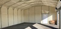 Spray foam insulation on the walls of a pole barn